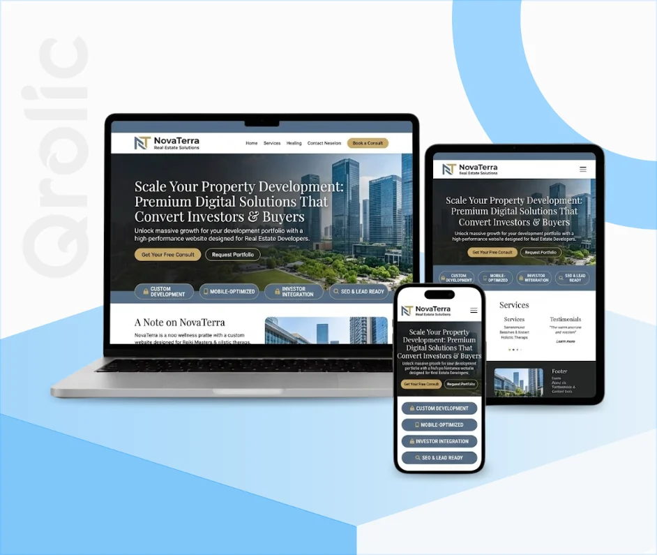 Real estate developer website design and development services by Qrolic