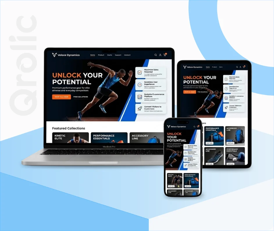 Sporting Goods Stores Website Design and Development Sporting goods stores website design and development services showing a product listing storefront