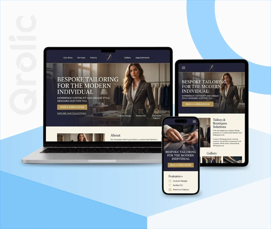 Tailors and Boutiques Website Design and Development Tailors and boutiques website design and development services by Qrolic Technologies