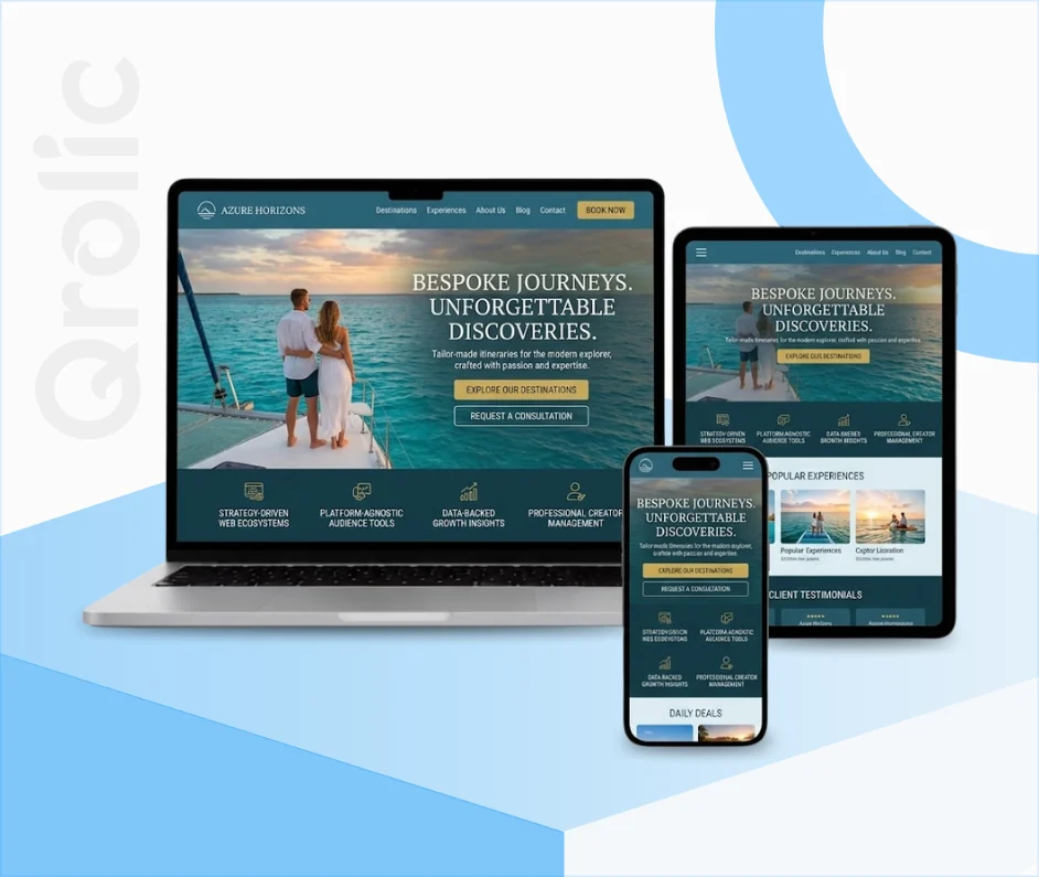 Tour operators website design and development services by Qrolic Technologies