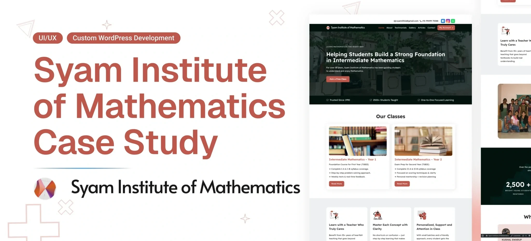 Syam Institute of Mathematics Website Redesign – The Digital Foundation for a 35-Year Legacy
