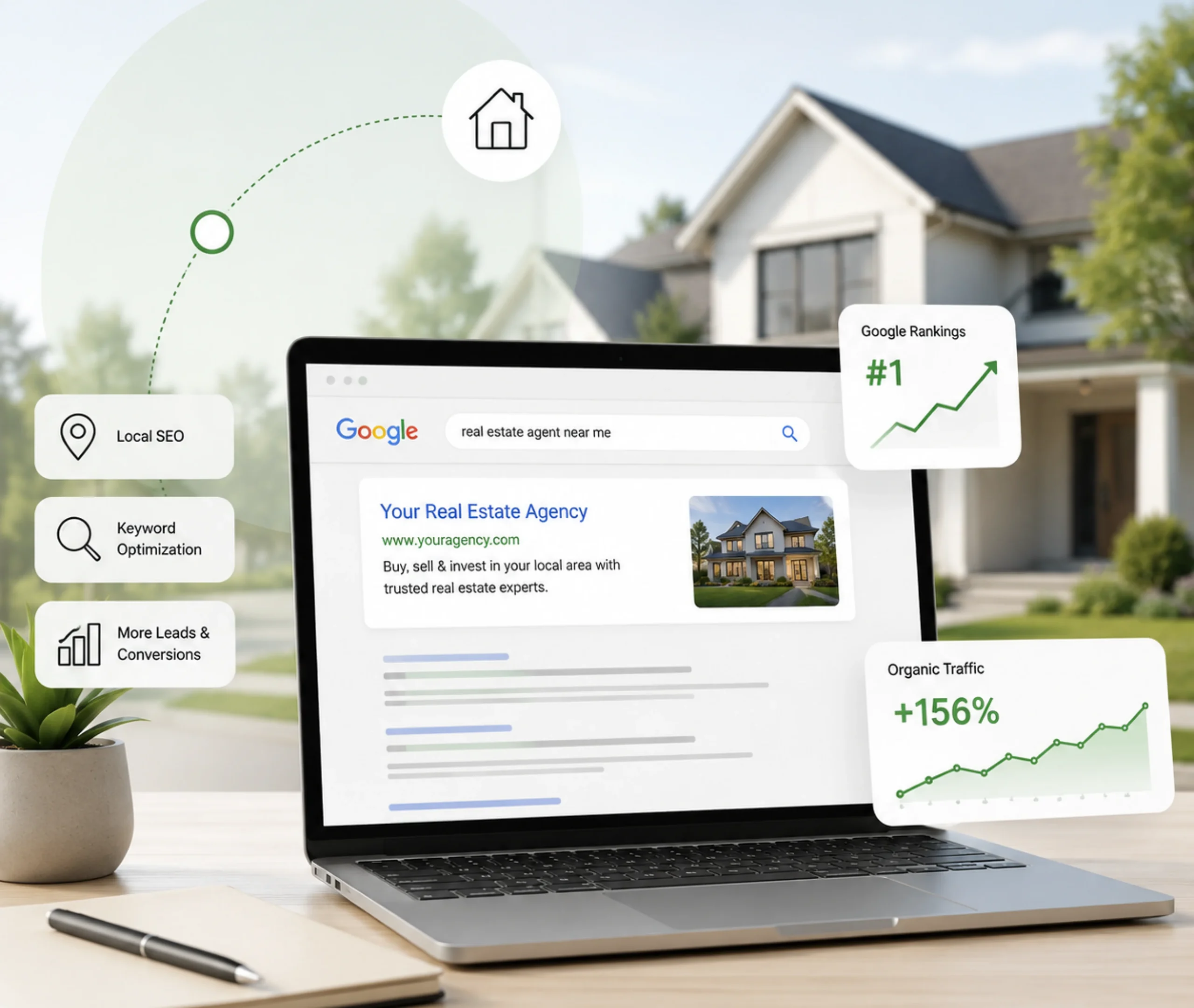 Real Estate SEO Services Real Estate SEO Services hero section image