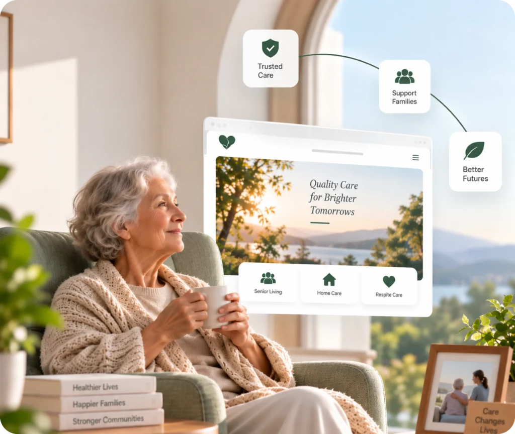 Elderly care website design and development for care providers and families.