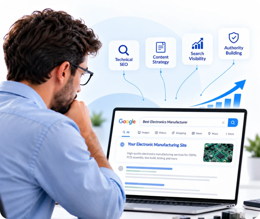 SEO for Electronics Manufacturing Services | Qrolic SEO for electronics manufacturing services by Qrolic
