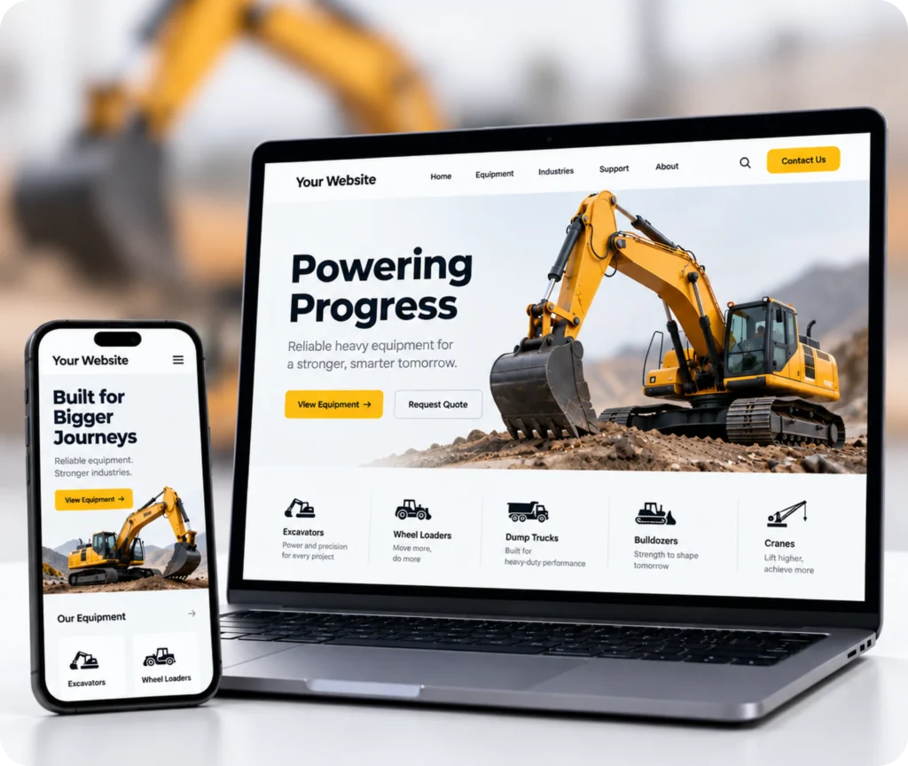 Heavy Machinery Manufacturing Web Design & Development Web development for heavy equipment companies by Qrolic