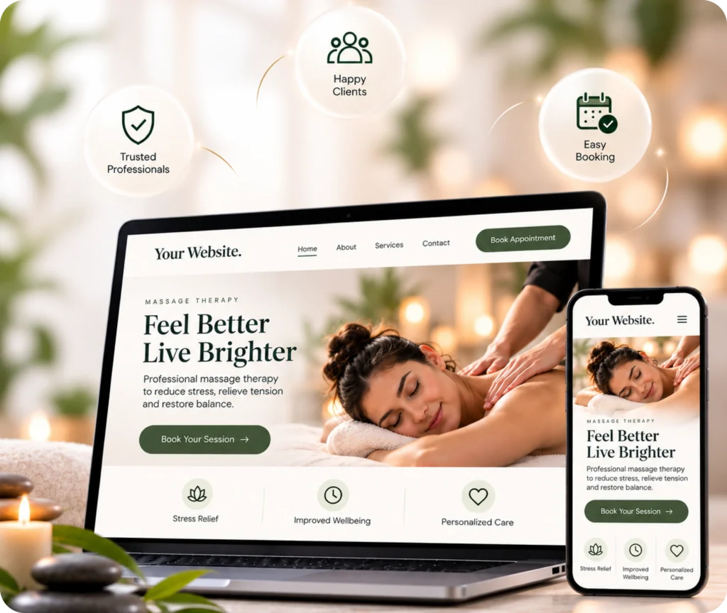 Massage Therapist Website Design & Development Service Massage therapist website design and development services by Qrolic