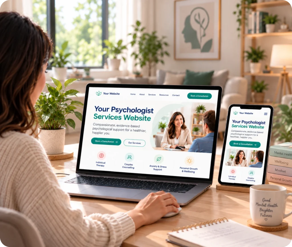Psychologist website design and development by Qrolic