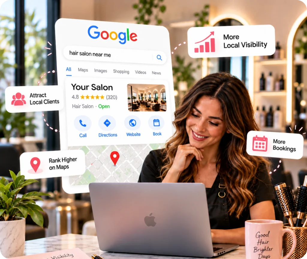 Salon SEO services for local search visibility and beauty salon growth by Qrolic