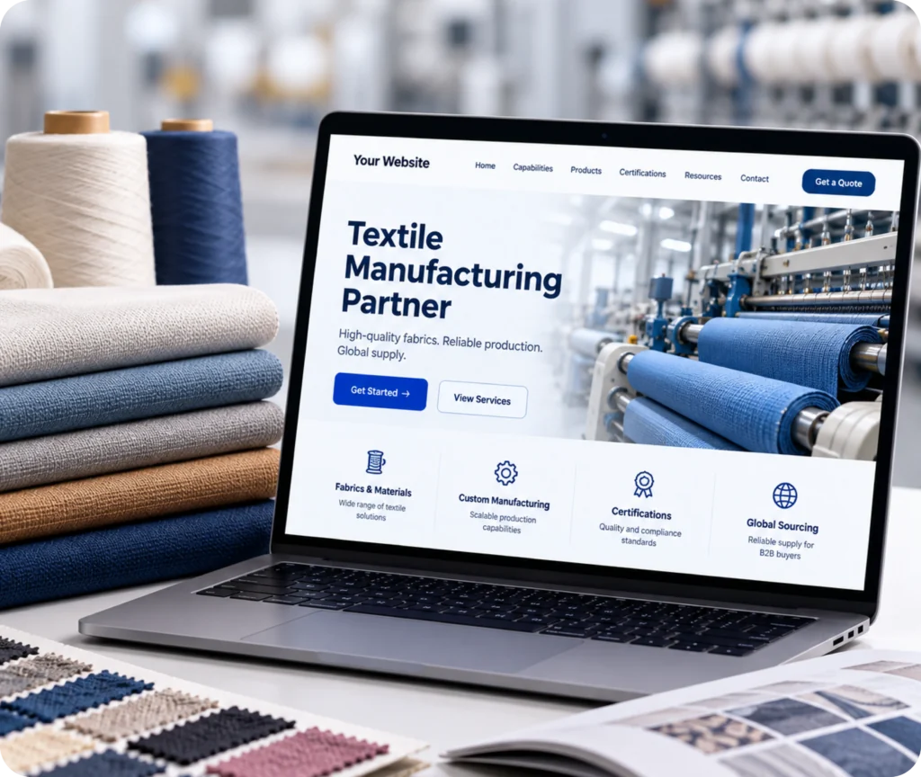 Textile manufacturing website development services by Qrolic