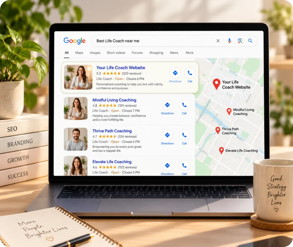 Life coach SEO services by Qrolic
