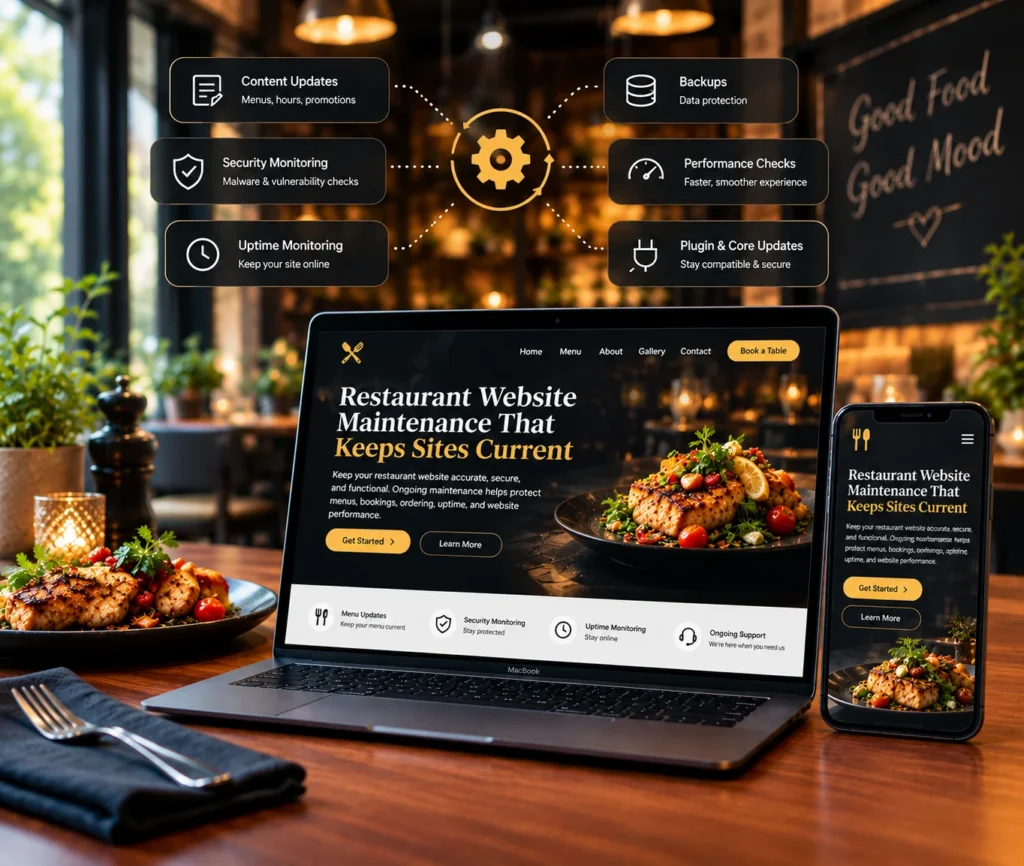 Restaurant website maintenance and support services by Qrolic